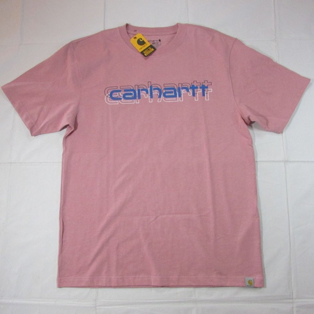 Carhartt Men's Short Sleeve Loose Fit Heavyweight Logo T-Shirt Foxglove Heather